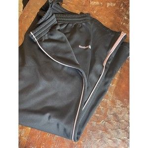 Vintage Black Pink Reebok Track Pants Activewear Zip Ankle Women’s  XL A94